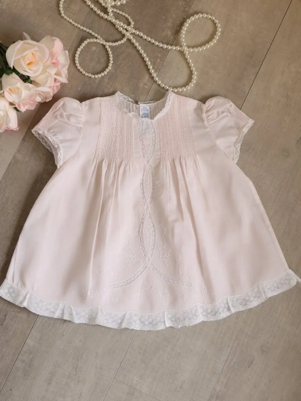 Pink Vintage Heirloom Slip Dress Feltman Brothers Rare Design Fits Size 6 Months